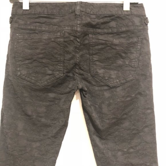 Free People Women's Lace Floral Jeans Black Skinny Leg Sz 25 #232 - Picture 6 of 7